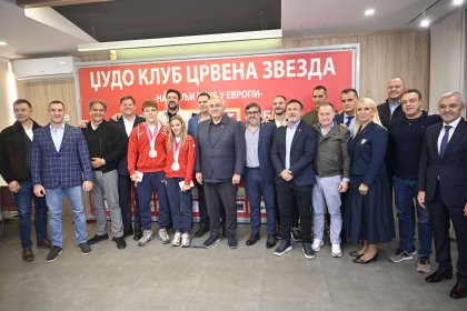 Џудо клуб Црвена звезда организовао свечани пријем за Марицу Перишић и Михајла Симина
